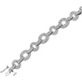 Link Bracelet with Pave Set Diamonds