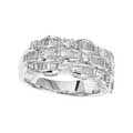 White Gold and Round Brilliant and Bagguette Diamond Ring