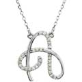 White Gold Initial Necklace with Diamonds