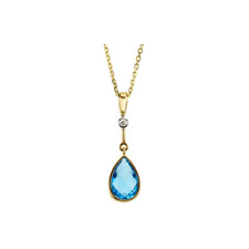 blue topaz gemstone pendant