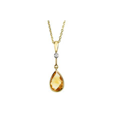 Citrine gemstone pendant