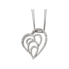 14K White Gold Featuring 1 1/3 ctw Diamonds How Love Grows Heart Necklace