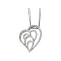 14K White Gold with Diamonds How Love Grows Heart Necklace