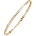 14K Yellow Gold Bangle Bracelet with Channel Set Diamonds
