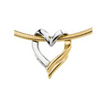 14K Yellow and White Gold Susan Smith Signature Heart Slide on an 18 inch Omega Chain