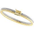 14K Yellow and White Gold Basket Weave Bracelet
