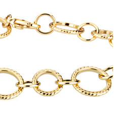 14K Yellow Gold 7” Interlocking Link Bracelet