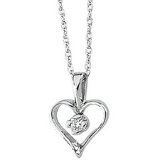 ST60961 14K White or Yellow Gold Heart Pendant with Diamond Accent