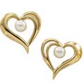 14K Yellow Gold and Cultured Earrings