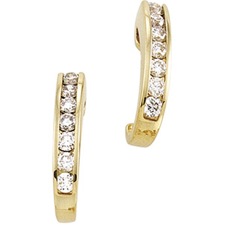 14K Yellow Gold Channel Set Diamond Earrings (approximately 3/8ctw)  