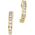 14K Yellow Gold Channel Set Diamond Earrings