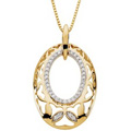 14K Yellow Gold Diamond accented Pendant featured on an 18 inch necklace