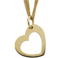 14K Yellow Gold Heart Pendant on 18 inch Sparkle Singapore Chains